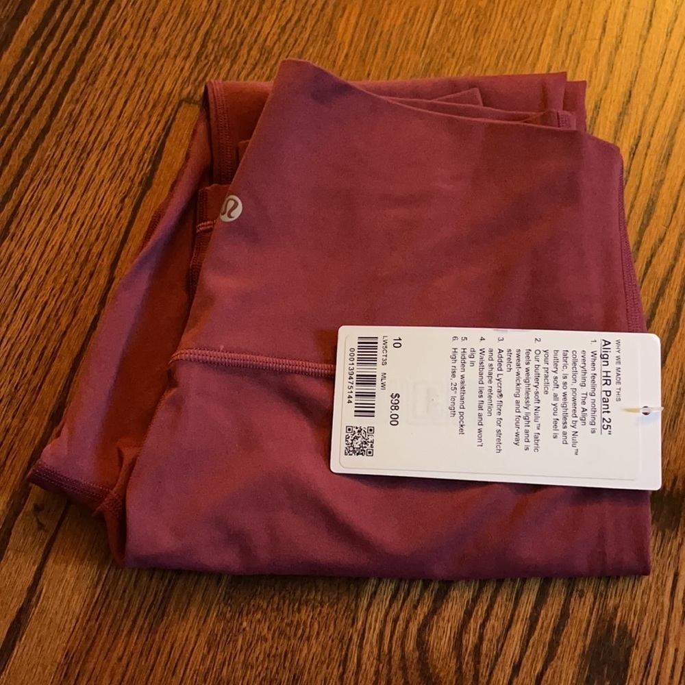 NWT lululemon align HR pant 25” mulled wine size 10 and 14 - Picture 3 of 4